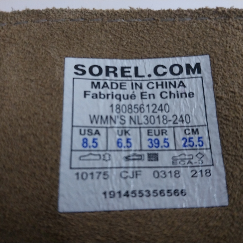 SOREL 8.5 Women's Taupe Lace-Up Boots - Picture 14 of 15